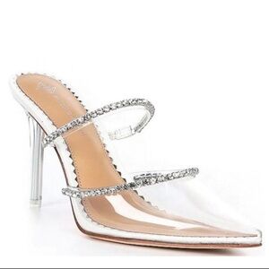 ANTONIO MELANI Elisha Silver Rhinestone Heels